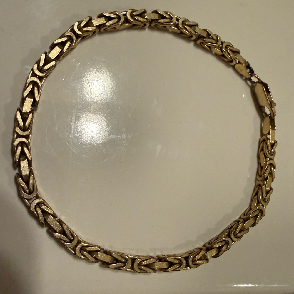 10 K Solid Gold Box Bracelet Unisex NWT